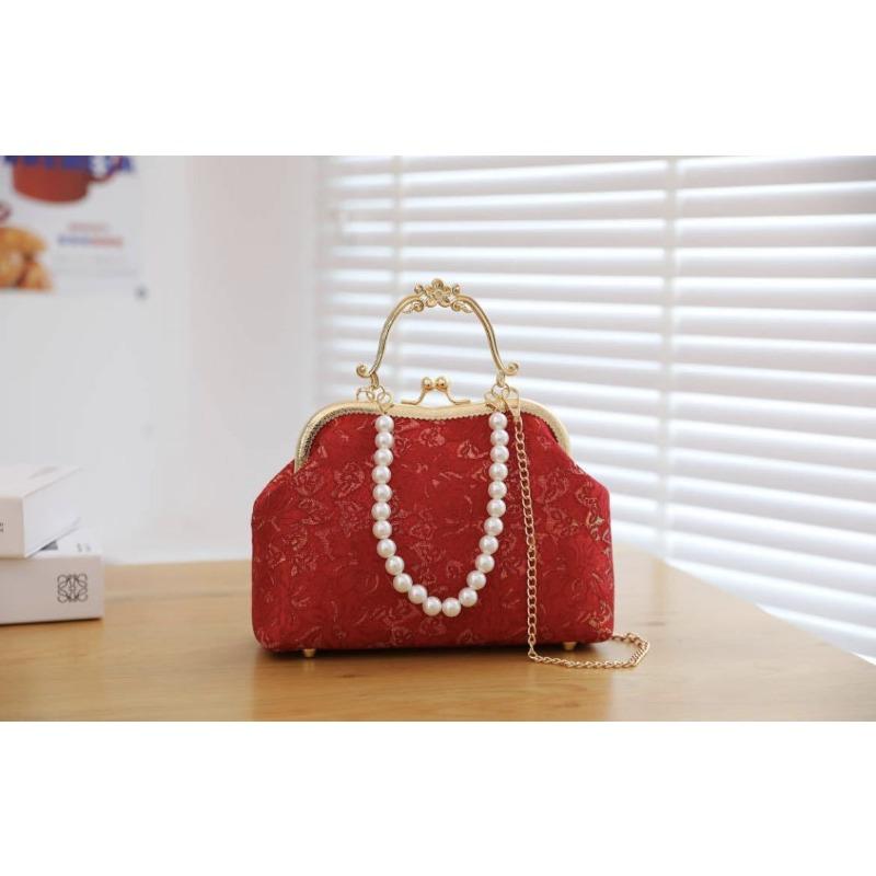 

Роскошная восточная сумочка, кружевная сумка-тоут, украшенная жемчугом, для женщин 3016 Flower Portable