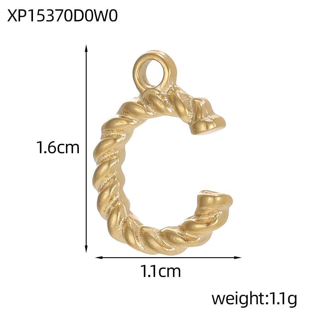 CARLIDANA Initial Alphabet Charms Gold Plated High Quality Stainless Steel Chunky Bubble 26 Letter Pattern Pendant Gift Jewelry