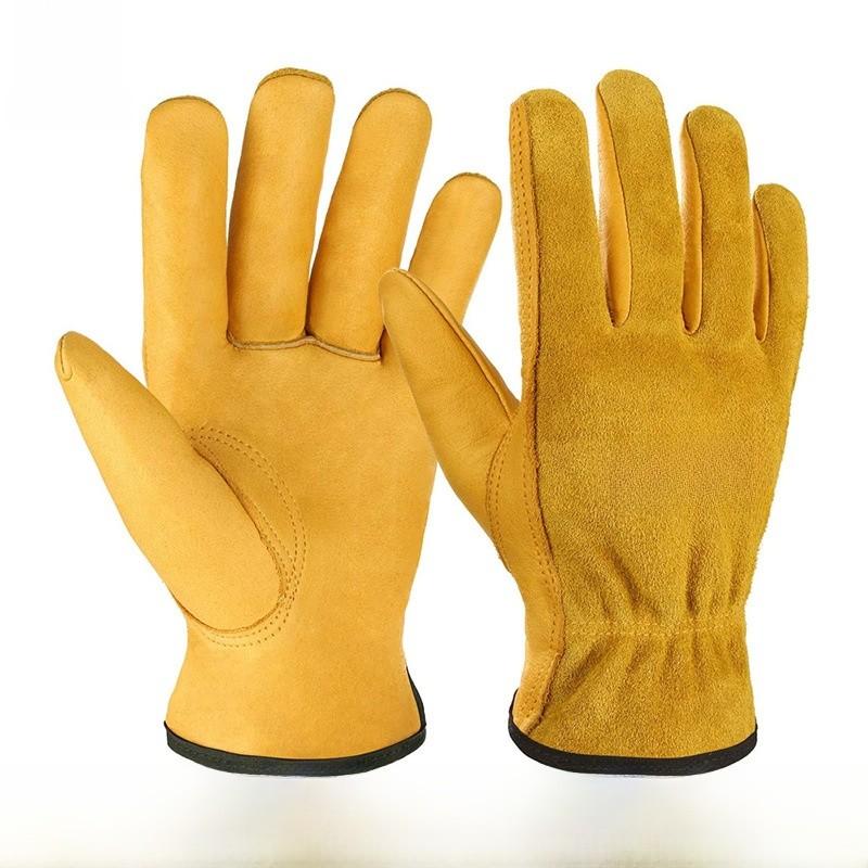 Cowhide Work Gloves Welding Mechanical Repair Gardening Outdoor Safety Gear