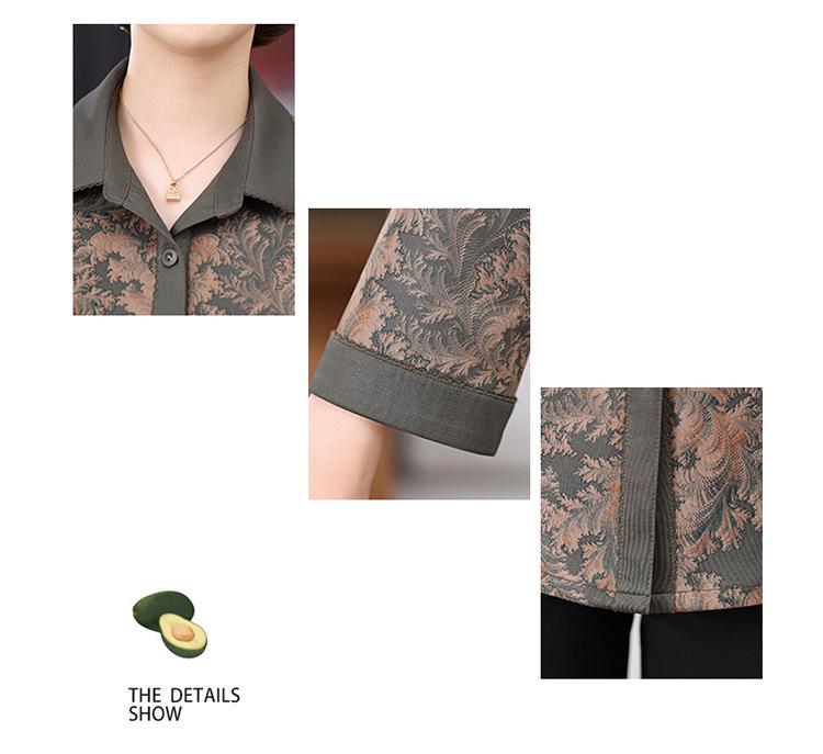 Stylish Long Sleeve Autumn Shirt for Elderly Women - 60s & 70s Retro-Inspired