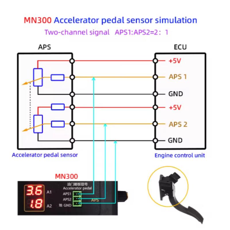 MN300 Auto Sensor Simulator Vehicle Automobile Signal Generator Voltmeter Tester Car Oxygen Oil Pressure Sensor Simulator