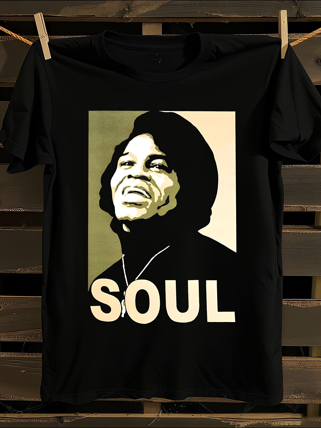

LLC s Plus Size Brown Soul T-Shirt Mens Tshirt Womens Tshirts with Letters Print Short Sleeves T-Shirt Casual Street Tee Shirt Top M