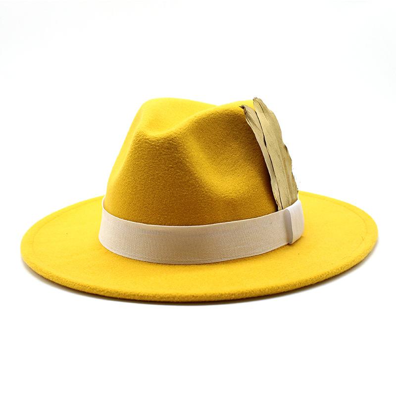 Men'S And Women'S Big Eaves Hat Tweed Jazz Hat British Top Hat