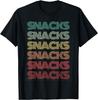 Retro I'M Just Here For SNACKS Words Humor Groovy 80s T-Shirt
