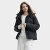 FILA Original Solid Color Minimalist Logo Warm Versatile Hooded Long Sleeve Down Jacket Women outerwear Black F51W449902FBK