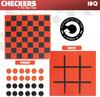 HI-Q Checkers & Tic-Tac-Toe Game for Kids: Interlocking Pieces, Foldable Board