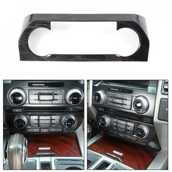 For Ford F150 15-20 Console Air Conditioner Switch Decor Panel Black Wood Grain