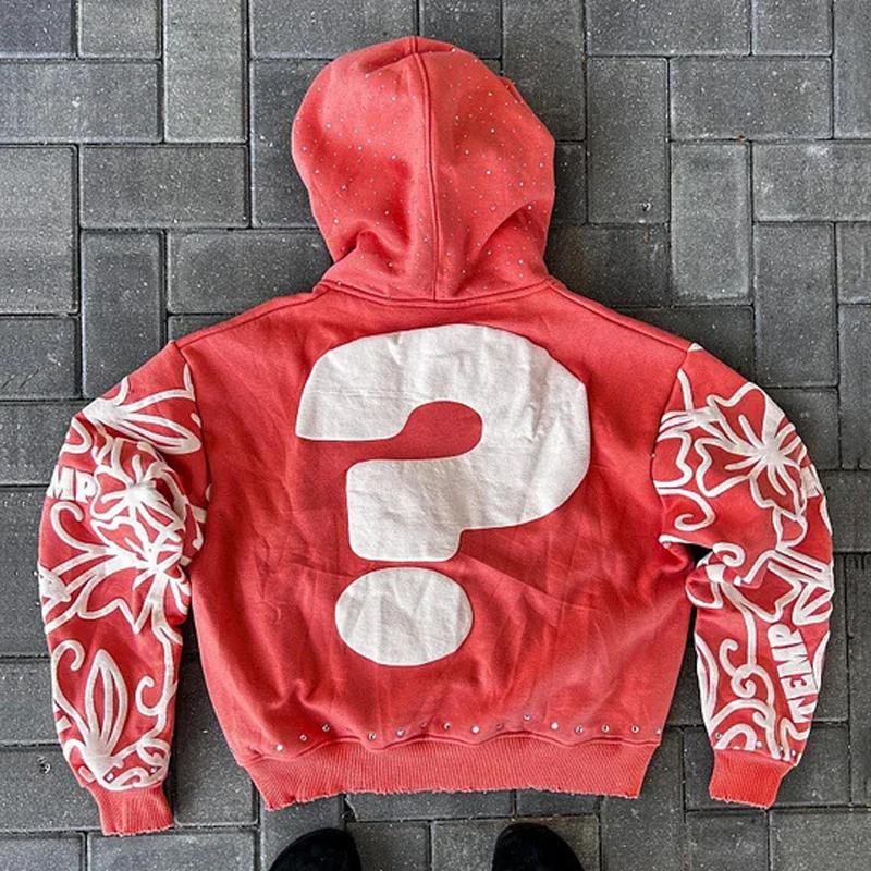 Men Women Hoodies Y2K American Letter Digital 3D Printing Street Trend Y2K Black Hoodie Loose Pullover Sweater