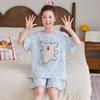 Girls Cotton Cartoon Pajama Set Short Sleeve Shorts Sleepwear Kids 8 Years