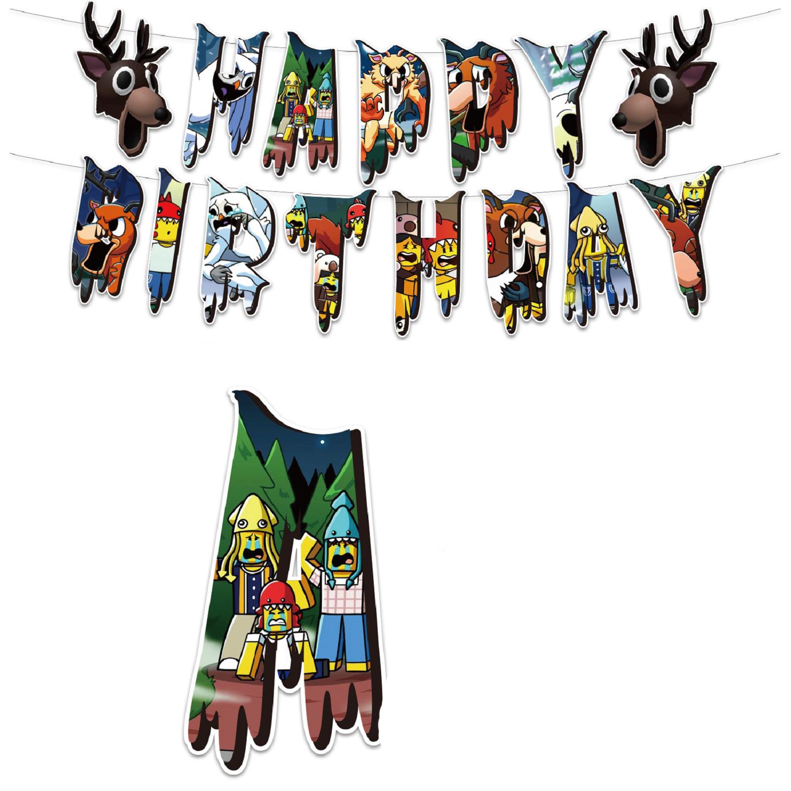 

Birthday Theme Party Decoration Banner Pull Flag Cake Flag - Set One Size