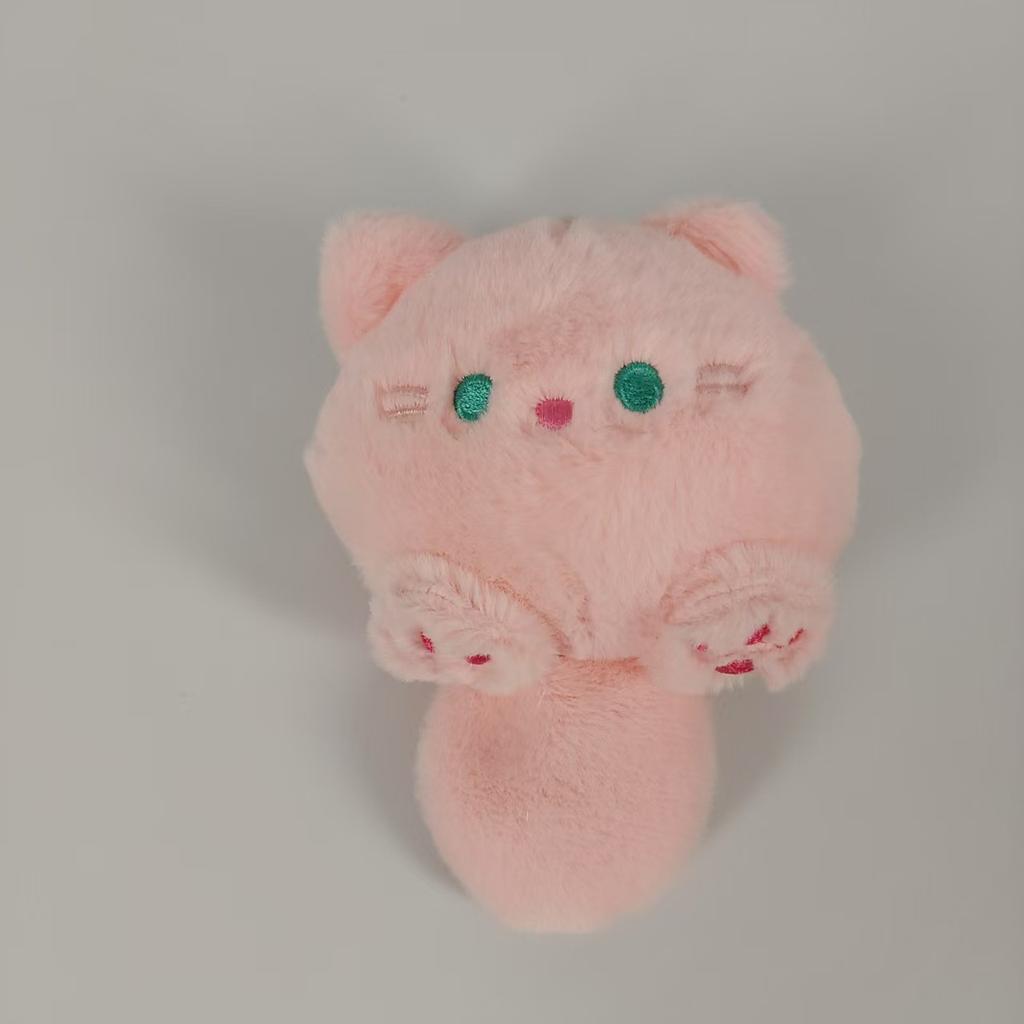 Squeaky Cat Plush Toy Keychain Cute Kitty Bag Charm Claw Machine Plushie Creative Gift