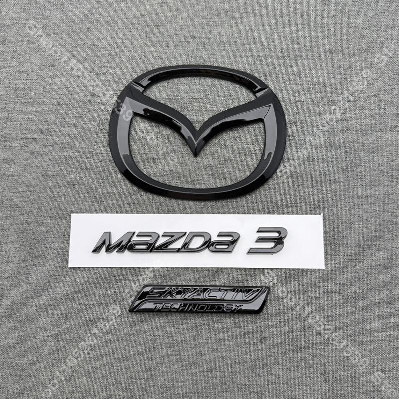 Car MAZDA 3 black Logo Emblem Buckle Stickers for MAZDA3 2014 2015 2016  Logo  Car Front Badge Rear Decals Auto Accessories