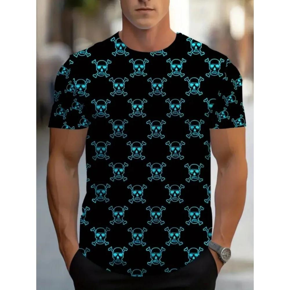 Summer Comfortable Fashionable Loose Plus Creative Printed T-shirt Casual Sports Breathable Soft Men's Short Sleeved T-shirt