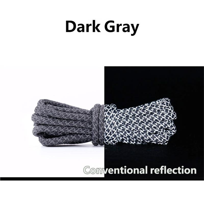 Reflective Polyester Shoelaces 120cm Long Anti Slip Woven Round Shoe Laces Replacement For Sneakers Casual Foowear