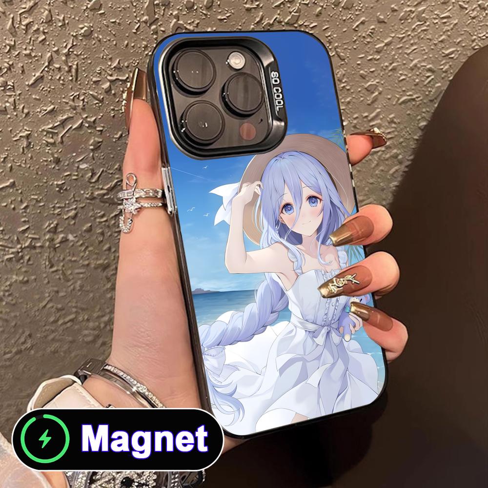 Date a Live Mio Takamiya Translucent MagSafe Mobile Phone Case for iPhone 17 16 15 14 13 12 11 Air Pro Max Plus Colorful Cover
