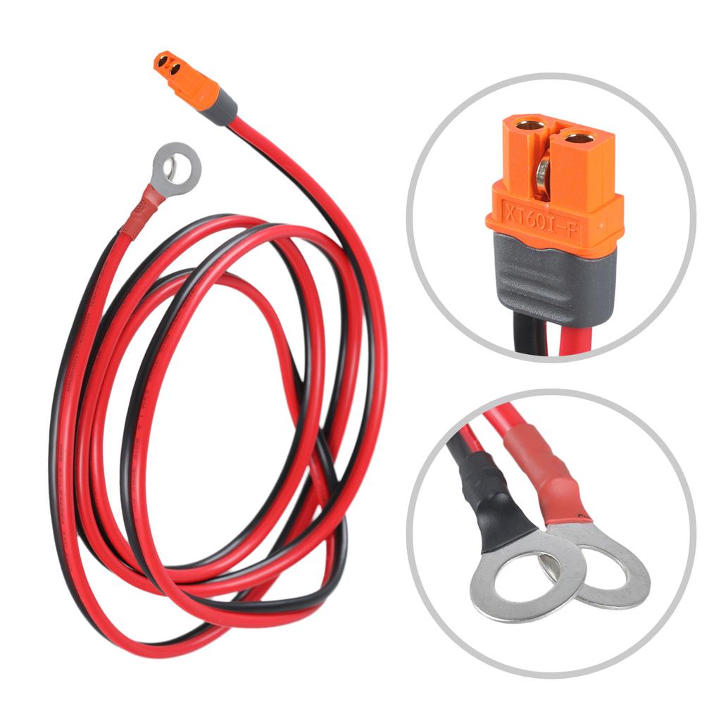 12AWG XT60i To O Rings Terminal Cable Power Supply Cord Line for UAV Models and Solar Batteries OD4.0x8.0mm Wire