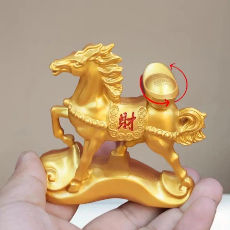 2026 Rok Konia Obracające się Sztabki Figurka Konia, Idealny na Nowy Dom i Prezent na Parapetówkę, Symbol Dobrobytu