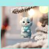 Acrylic Blue Cat Car Pendant Charming Cartoon Style Decorative Accessory For Vehicles