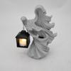 7.87" Resin Ghost W/ Lantern Cracker Ghost Witch Statue Garden Yard Decoration