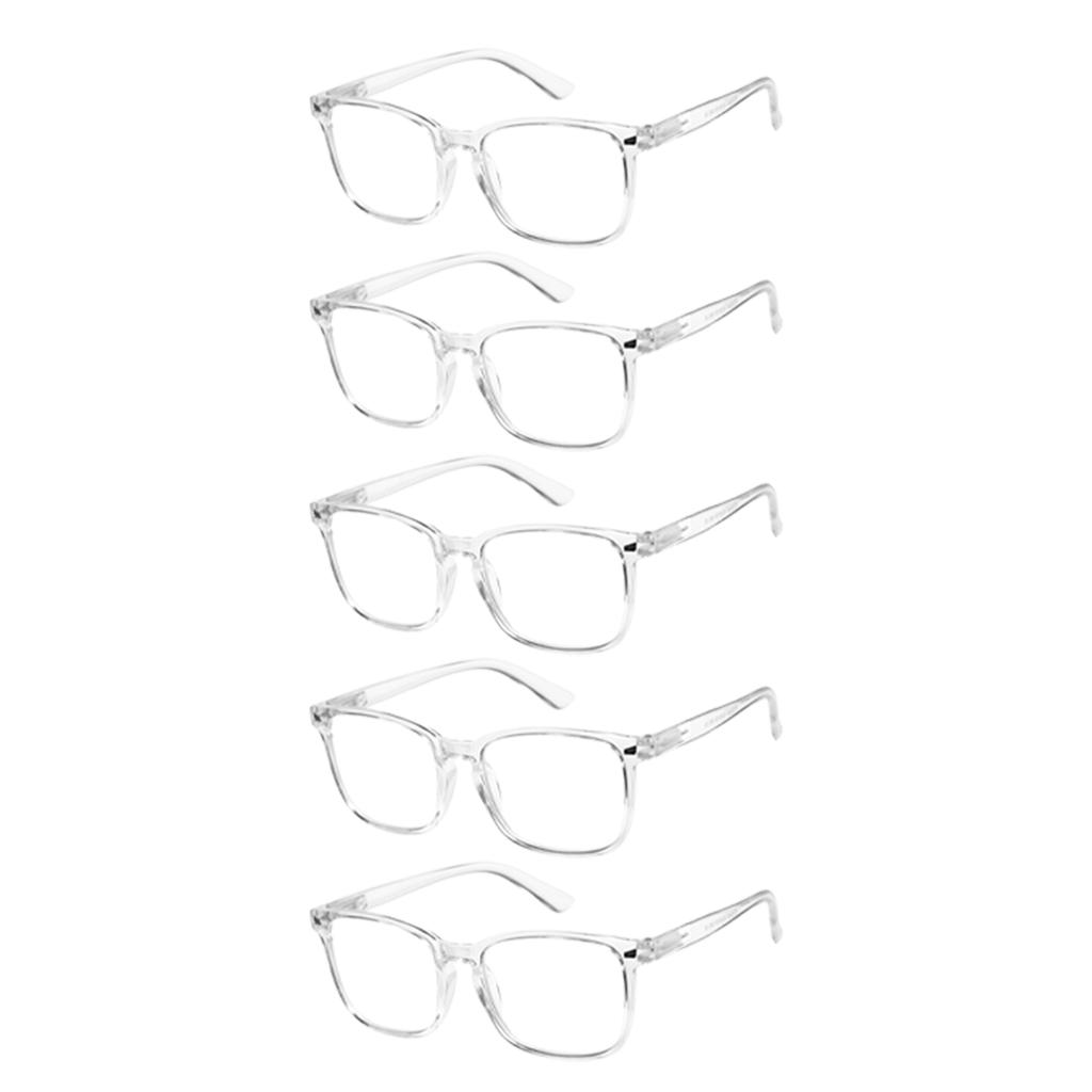 1/2/3/4/5pcs Auto-Focus Blue Light Blocking Reading Glasses – Anti-Fatigue Unisex Oversized Frames with Spring Hinges