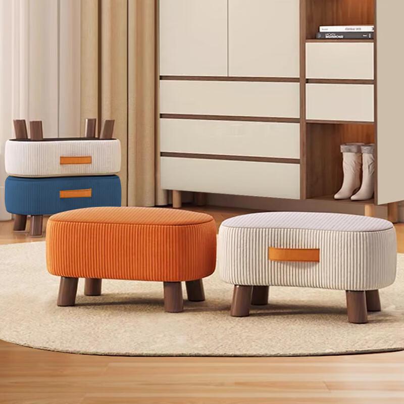 Padded Cat Scratch Fabric Ottoman Stool