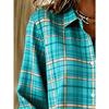 Casual Fashion Plaid Printed Women'S Long Sleeve Shirt Button-Up Top