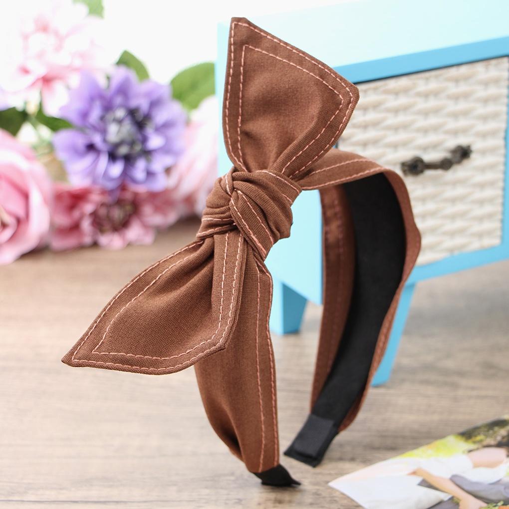 Damen Alltags Stirnband mit Bandstickerei (Braun) Haarband