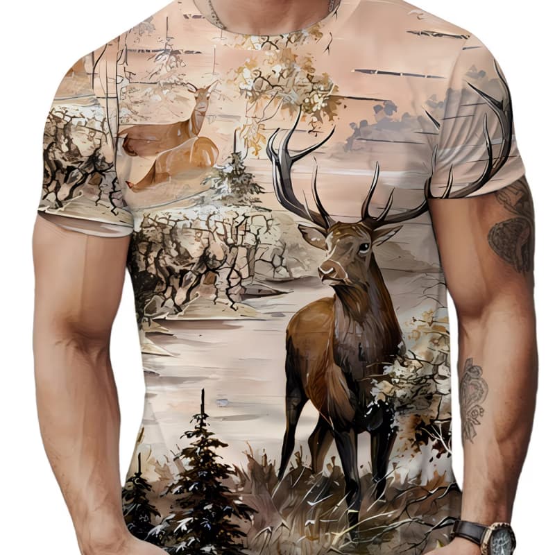 

Men s fashion 3D printed men s T-shirt round neck short sleeve, trendy street wear XL