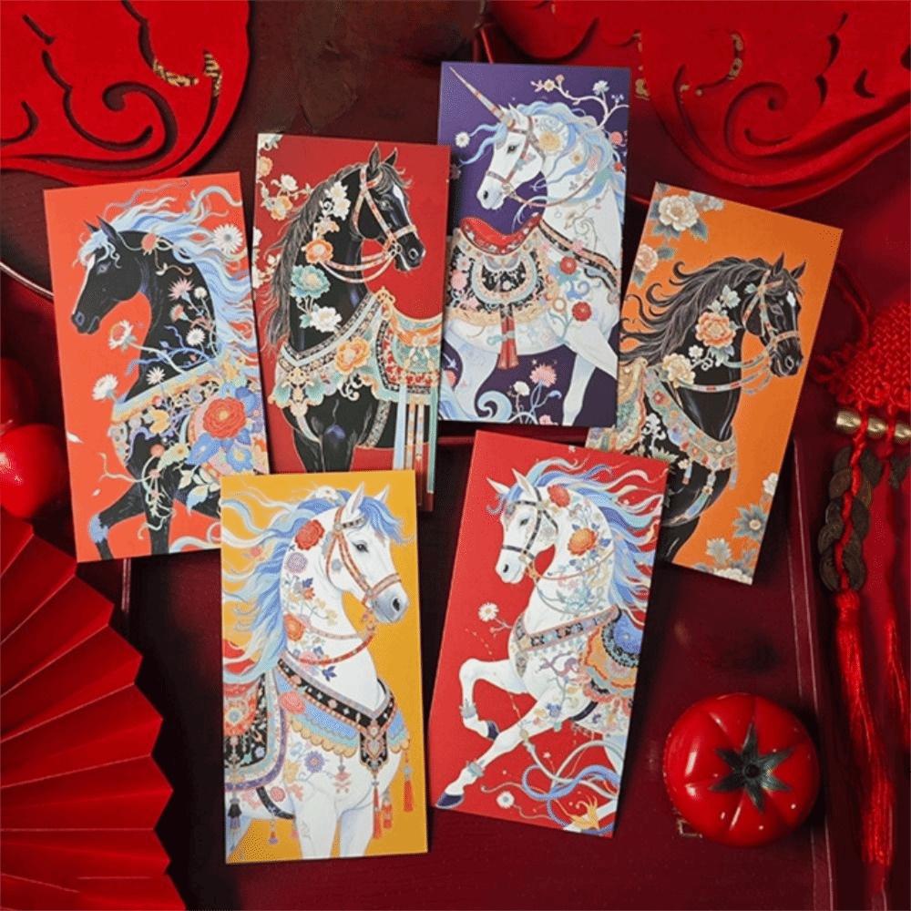 6pcs Traditional Money Envelope Cartoon Red Envelope Chinese New Year Envelope Wedding