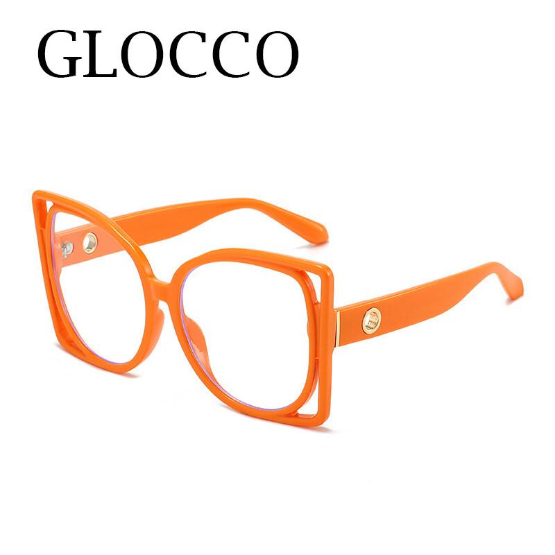 Luxury Orange Eyeglasses For Women Anti Blue Light Myopia Glasses Vision Diopters 0 -1 5 -6 Nearsightedness Glasses