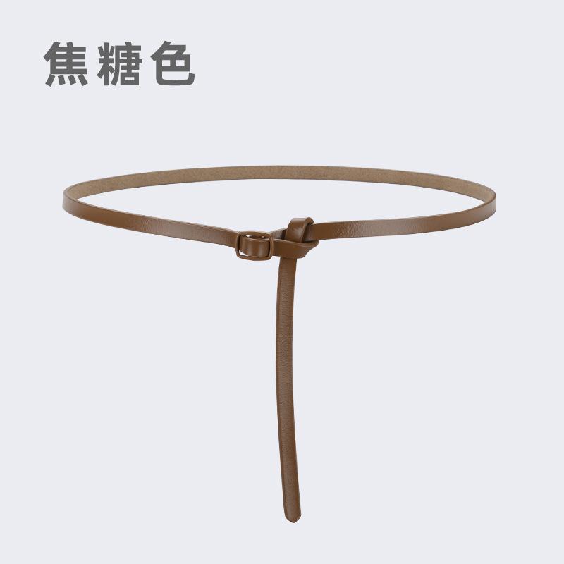 Knotted Leather Thin Belt Women'S Personality Casual Waist Chain Women'S Decorative Dress Shirt Belt