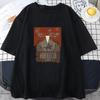 Western Rodeo Cowgirl Print T-Shirt Casual Short Sleeve Graphic Tee Vintage American Shirt Uni