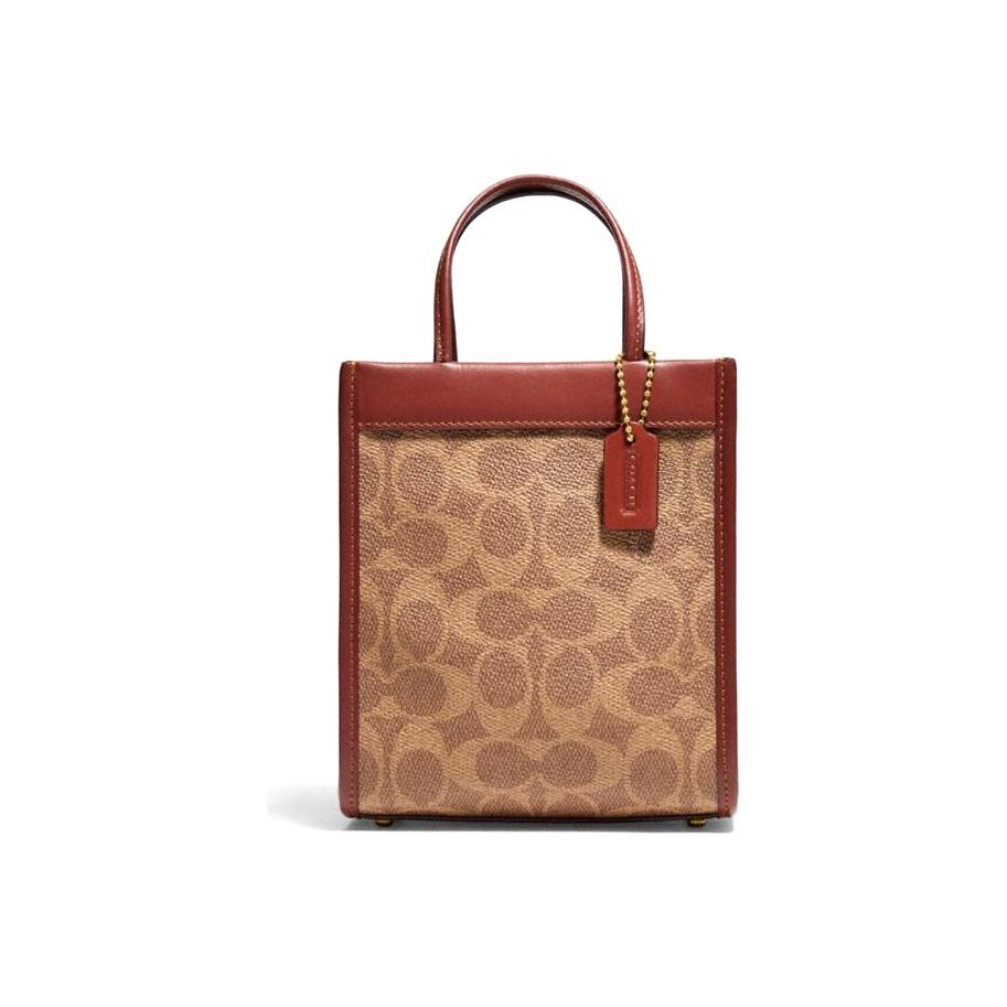 

Coach Cashin 14 Classic Vintage Print Color Block PVC Leather Tote Bag Shopping Bag Phone Bag Crossbody Shoulder Bag Handbag Women Tote C5277-B4NQ4 Basic Set (Bag+Dust Bag)
