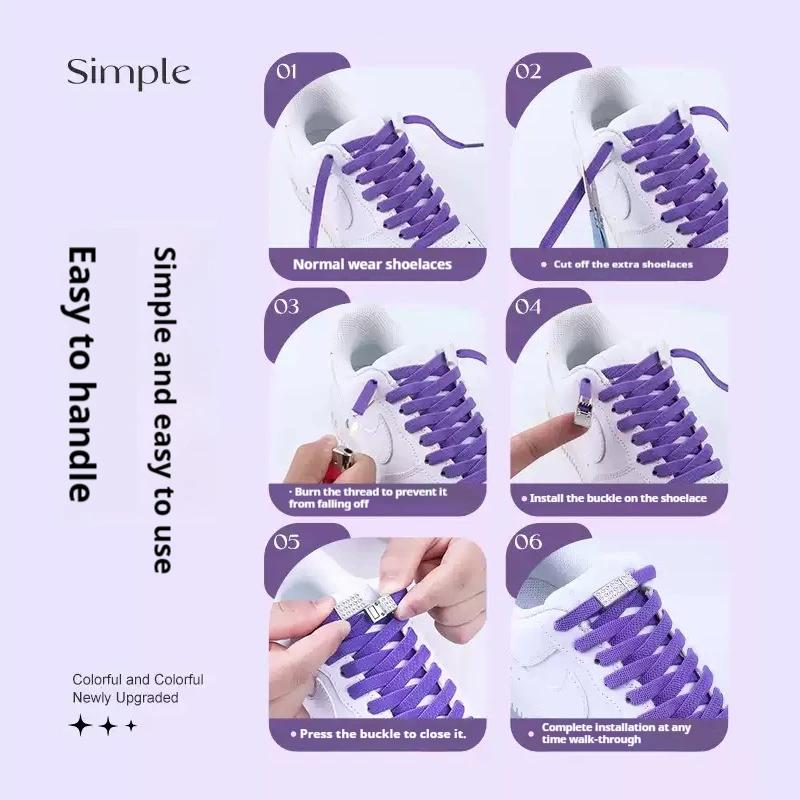 Diamond Elastic Laces Sneakers Magnetic Shoelaces Without Ties Tennis Women No Tie Shoe Laces Flat Wide Shoelace Shoe Accessorie