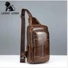 LAOSHIZI Brand 2024 Genuine Leather Men Messenger Bag Casual Crossbody Bag Fashion Men's Handbag Men Chest Bag Male Shoulder Bag