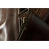 Chinese Size Style RL Top Layer Oil Waxed Cowhide Real Leather Jacket Men Stand Collar Brown Coat Men's Biker Jacket Spring Autumn