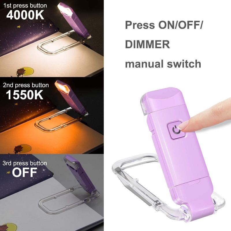 Mini Light Reading Clip Light LED Small Night Light USB Charging Adjustable Brightness Eye Protection Portable
