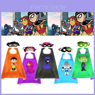 Vibrant Teen Titan Anime Superhero Costume Set With Cloak And Mask For Kids