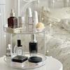 360° Rotating Organizer 2-Tier Transparent  Lazy Susan Non Slip for Kitchen Spice Cosmetic Bathroom Countertop Storage