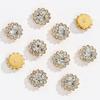 New 12mm Glass Crystals Sewing Flower Rhinestone Bridal Beads Applique Sewing Gold Strass Decoration Crystal Stone for Garment