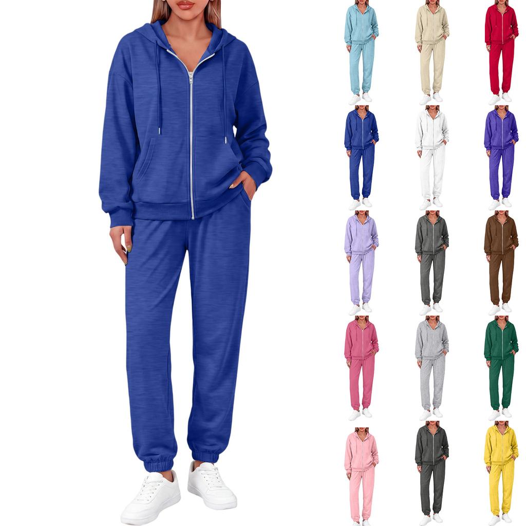 Women's Fashion Comfortable Hoodie Jacket Set for Winter Casual Wear