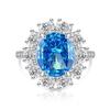 925 Sterling Silver Ice Flower Cut Sunflower Pigeon Egg Color Gem Ring Large Oval Cut High Carbon Diamond Band Women Party Jewelry
