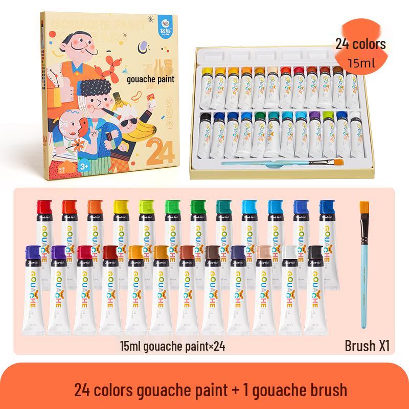 

Набор гуашевых красок Milo Family для детей - 24 смываемых цвета для студентов