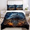 3pcs Wolf Armor Bedding Set Down Comforter Cover and Pillowcases, Suitable for Guest Room Home Decoration All Seasons(No Insert) S0819066