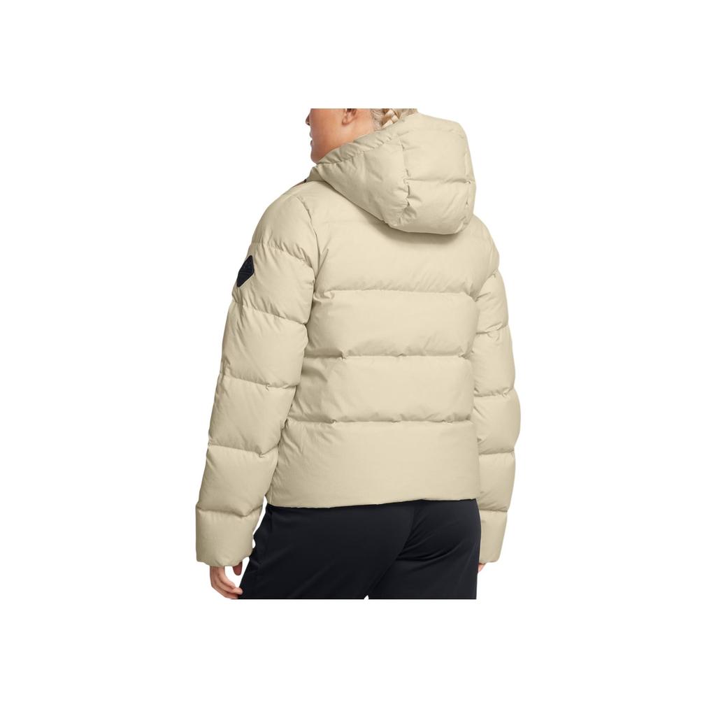 Under Armour ColdGear Infrared Hooded Comfortable Stylish Long Sleeve Jacket Down Coat Women jackets Beige 1378861-280