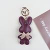 Trendy Cartoon Bowknot Bunny Keychain - Cute PU Pendant for Bags & Phones
