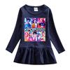 K-pop Monster Hunter Girls' Ruffle Mesh Dress - Long Sleeve Cartoon Princess Skirt