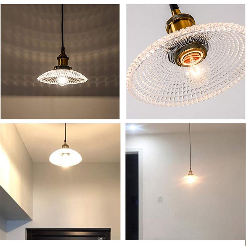 Glass LED Pendant Nordic Adjustable No Installation Retro E26 Brass Bronze Ceiling Light Transparent Ceiling Light, Style, Cord, Required, Design,