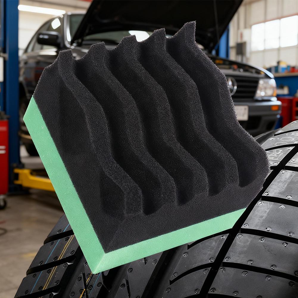 Car Square Water-Groove Polishing & Waxing Sponge Durable for Oil Stain Removal Car Care Automotive Detailing Cleaning Tool