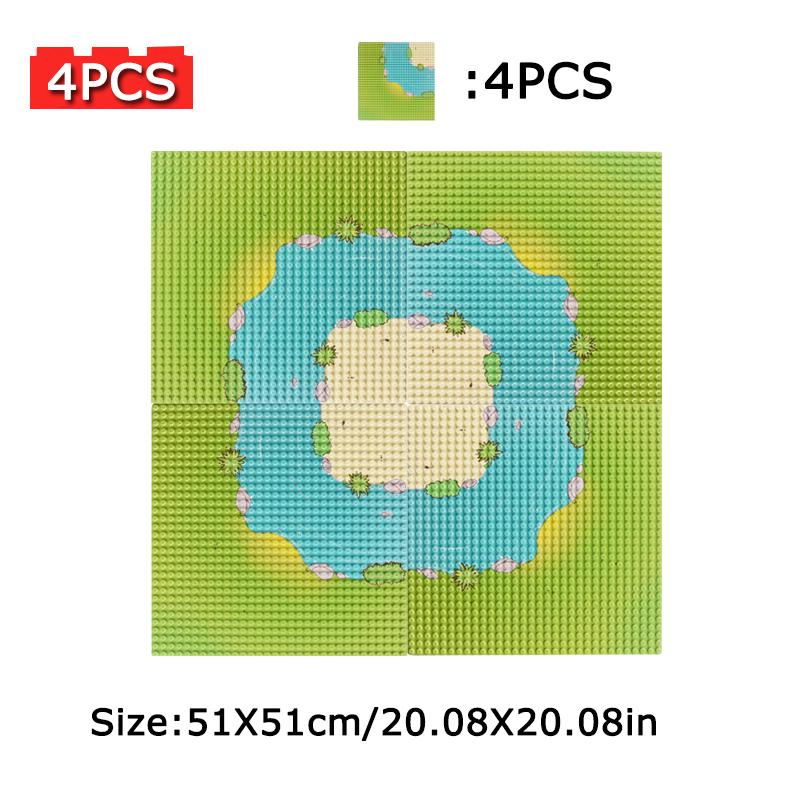 River Ocean Pattern Building Block Base Plate Classic Building Bricks Board Parts Baseplates Block Accessories Kids Gift